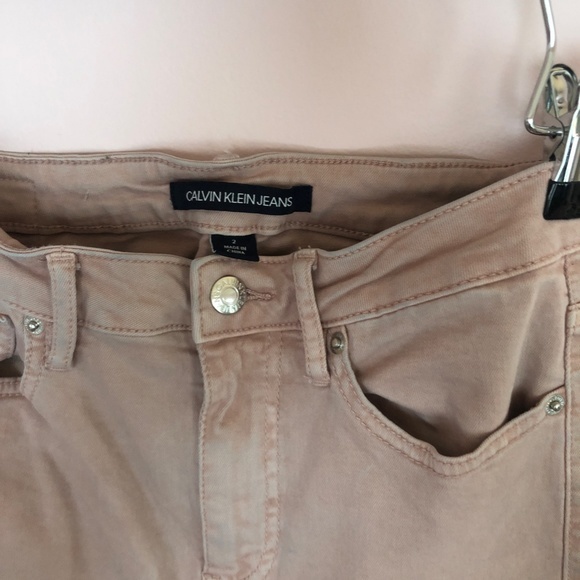 CK High Rise Skinny Stretch Pastel Pink denim jegging jeans - Picture 4 of 12